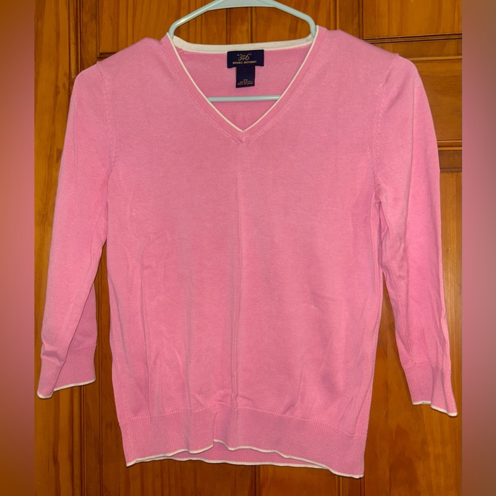 Brooks Brothers Pink V-Neck Women's Top